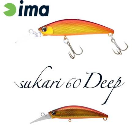 Vobler IMA Sukari 60 Deep 6cm, 8g, culoare 001 Akagane