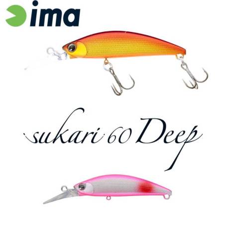 Vobler IMA Sukari 60 Deep 6cm, 8g, culoare 013 Red Spot Pink