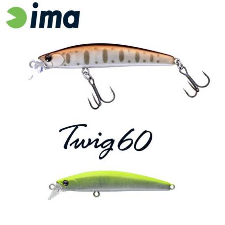 Vobler IMA Twig 60S 6cm, 6.5g, 010 Smoke Pearl Chartreuse