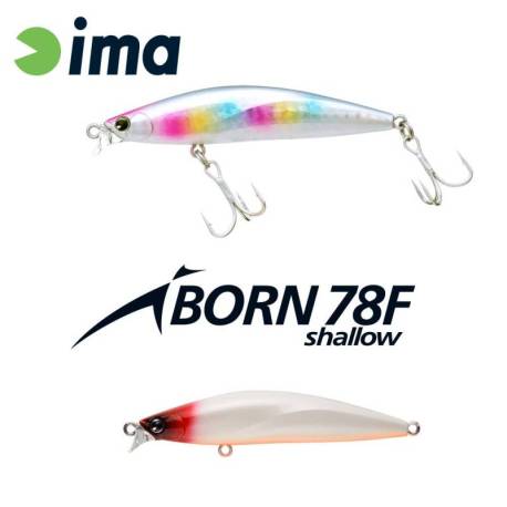 Vobler IMA iBorn 78F Shallow 7.8cm, 8.5g, culoare 002 Red Head Pearl OB