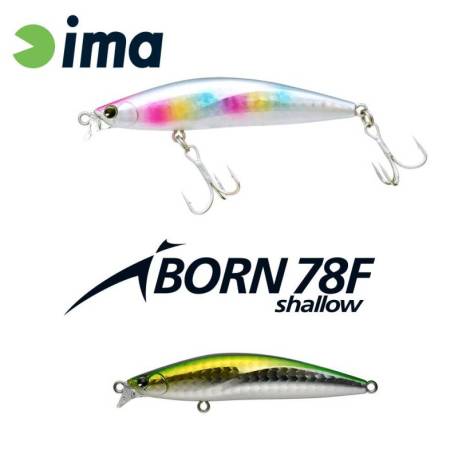 Vobler IMA iBorn 78F Shallow 7.8cm, 8.5g, culoare 009 Green Back Shiner