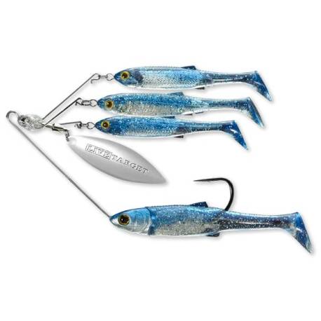 LIVETARGET Minnow Rig Spinnerbait Large 14g Blue/Silver