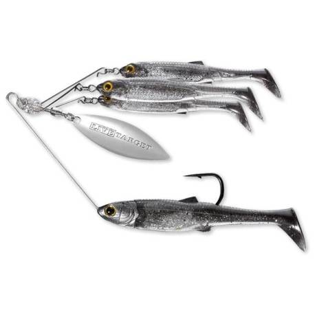 Spinnerbait LIVETARGET MINNOW RIG Medium, 11g, Smoke/Silver