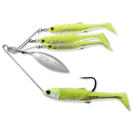 Spinnerbait LIVETARGET MINNOW RIG Medium, 14g, Chartreuse/Silver