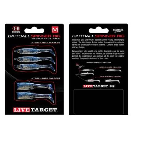 Rezerva LIVETARGET BaitBall Spinner Rig Large Blue/Silver, 5 buc/plic