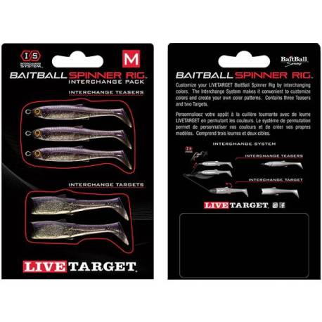 Rezerva LIVETARGET BaitBall Spinner Rig Large Purple Pearl /Silver, 5 buc/plic