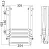 Scara rabatabila OSCULATI 4 trepte proeminente, inox, 93.5x30cm