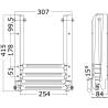 Scara culisanta OSCULATI, inox, 4 trepte, 112x30cm