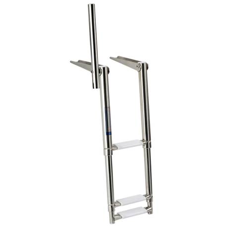 Scara telescopica cu maner OSCULATI, inox, 3 trepte, 89x24cm