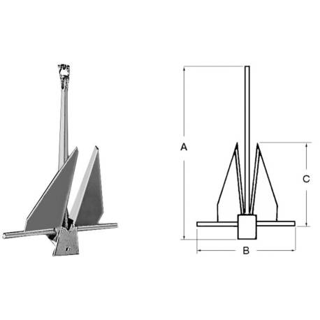 Ancora OSCULATI Danforth, otel galvanizat, 8kg