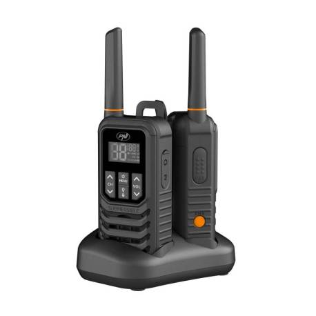 Set 2 statii radio portabile PNI PMR R80 PRO, 0.5W, 16 canale, Waterproof IP67