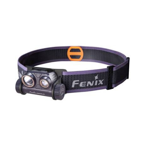 Lanternă frontală FENIX HM65R-DT Dark Purple, 1500 Lumeni, max.170m