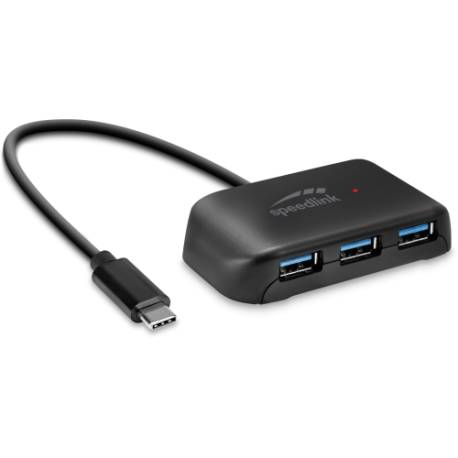 HUB SPEEDLINK SNAPPY EVO 4 PORTS TYPE-C TO USB BK