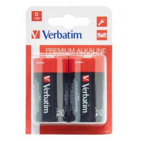 Baterii Verbatim, Alkaline, D, 2 buc, 49923