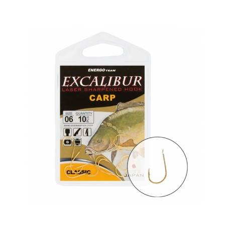 Carlige EXCALIBUR Carp Classic Gold Nr.4, 10buc/plic