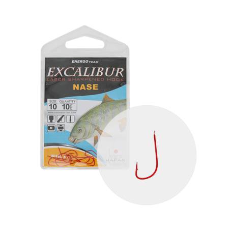 Carlige EXCALIBUR Nase Bolo Red Nr.12, 10buc/plic