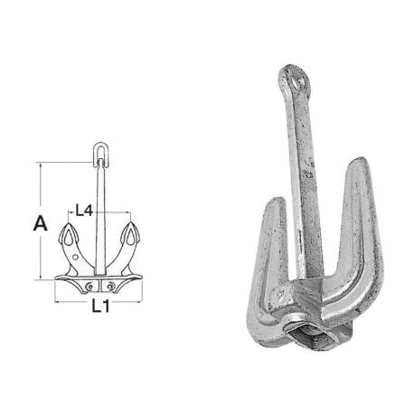 Ancora clasica Hall, otel galvanizat, 8kg