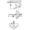 Trefoil anchor AISI 316 50 kg