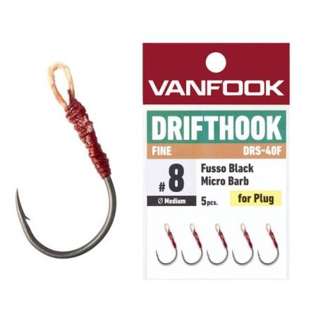 Carlige VANFOOK DRS-40F Drifthook Fine Wire nr.12, 5buc/plic