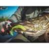 Naluca FISHUP Wizzle Shad 12.5cm, culoare 055 Chartreuse Black, 4buc/plic