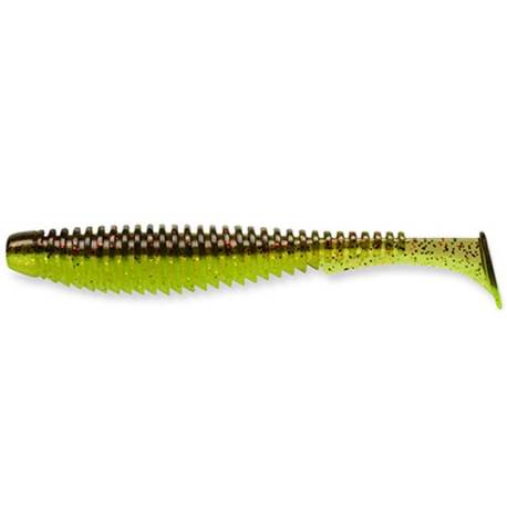 Naluci FISHUP U-Shad 10.1cm, culoare 203 Green Pumpkin Flo Chartreuse, 8buc/plic