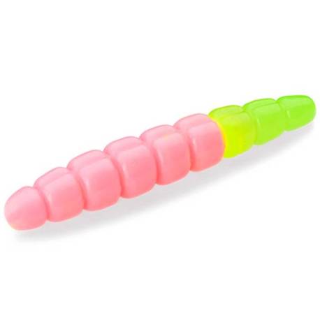 Larva siliconica FISHUP Trout Series Morio Cheese 3.1cm, culoare 133 Bubble Gum Hot Chartreuse, 12buc/plic