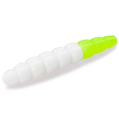 Larva siliconica FISHUP Trout Series Morio Cheese 3.1cm, culoare 131 White Hot Chartreuse, 12buc/plic