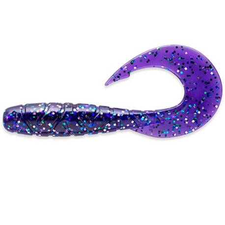 Naluca FISHUP Mighty Grub 10cm, culoare 060 Dark Violet Peacock & Silver, 7buc/plic