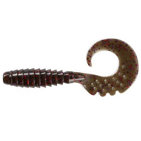 Naluca FISHUP Fancy Grub 2.5cm, culoare 050 Green Pumpkin Brown Red & Purple, 12buc/plic