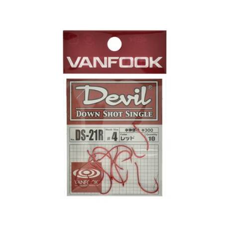 Carlige VANFOOK DS-21R Down Shot Single, Nr.4, 10buc/plic