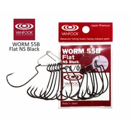 Carlige offset VANFOOK Worm-55B Flat, Nr.1, 8buc/plic