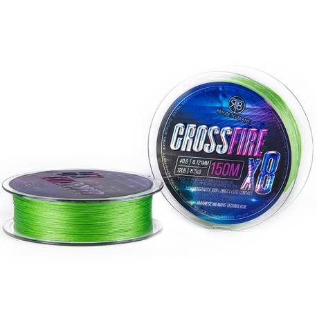 Fir textil RTB Crossfire X8 Braid Lime Green 150m, 0.155mm, 15lbs