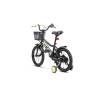 Bicicleta copii 3-5 ani Rich R1405A, roti 14", V-Brake, roti ajutatoare, Negru/Verde