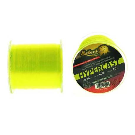 Fir monofilament SELECT BAITS HyperCast Neon Yellow 0.28mm, 6.8kg, 600m