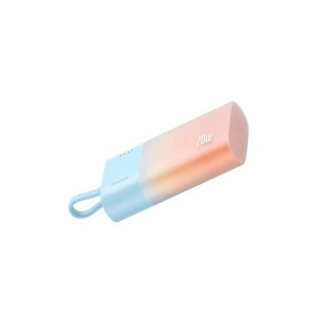 Baterie externa BASEUS Popsicle 5200 mAh, 20W, cablu Lightning incorporat, pentru Apple iPhone Portocaliu