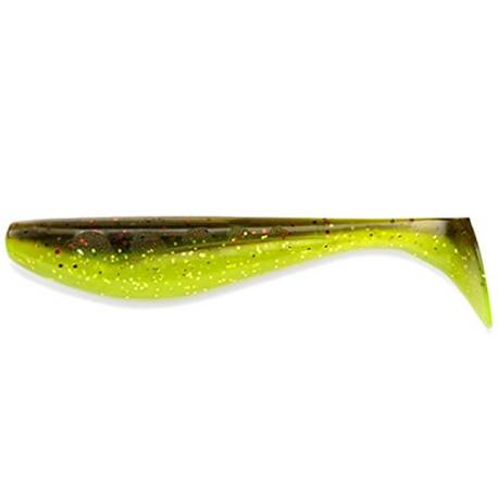 Naluca FISHUP Wizzle Shad 8cm, culoare 203 Green Pumpkin Flo Chartreuse, 8buc/plic