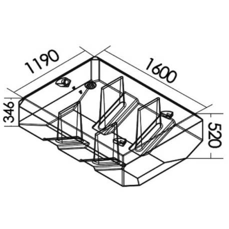 Rezervor combustibil OSCULATI 52.032.24, 767L, 160x119x52cm