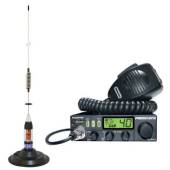 Kit statie radio CB President Martin ASC + antena CB PNI ML70, lungime 70cm