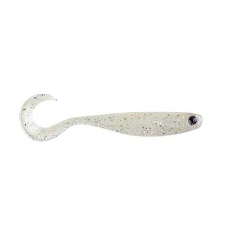 Shad MUSTAD MEzashi Curly Tail Minnow 9cm, culoare Pearl White, 6buc/plic