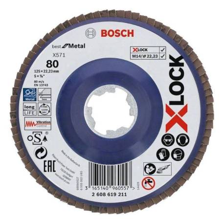 Disc lameral cu profil drept BOSCH X-LOCK, 125x8.0mm