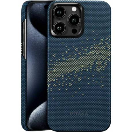 Husa smartphone PITAKA StarPeak MagEZ Case 4, Aramida 1500D, pentru iPhone 15 Pro Max, compatibila MagSafe Milky Way Galaxy