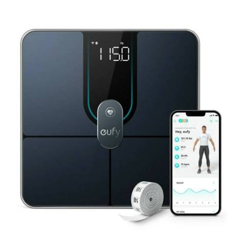 Cantar de baie EUFY Smart Scale P2 Pro, Wi-Fi Bluetooth,16 masuratori, Ritm Cardiac, High Accuracy, max.180kg