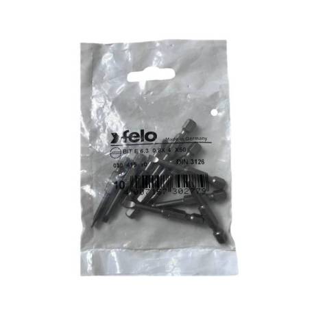 Set 10 biti FELO Industrial profil Drept, E6.3, 4.0x0.8mm, 50mm