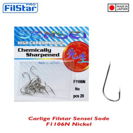 Carlige FILSTAR Sensei Sode F1106N, Nickel, Nr.10, 20buc/plic