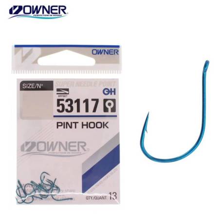 Carlige OWNER Pint Hook 53117 Blue, nr.12, 13buc/plic