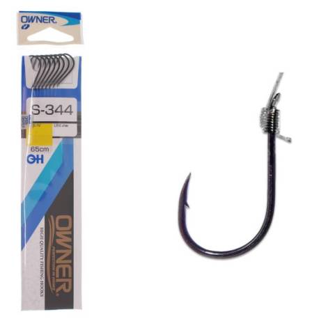 Carlige OWNER S-344 Chinu legate cu monofilament 65cm, 0.20mm, Nr.2, 8buc/plic