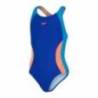 Costum inot fete Colourblock SPEEDO albastru portocaliu, 5-6 ani