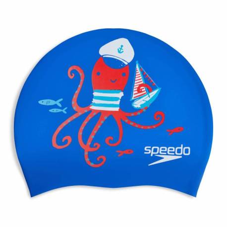 Casca inot copii SPEEDO Slogan albastru rosu