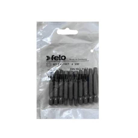 Set 10 biti FELO Industrial profil HEX, E6.3, HX4.0, 50mm