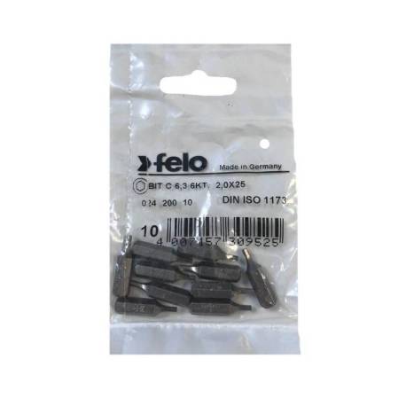 Set 10 biti FELO Industrial profil HEX, C6.3, HX2.0, 25mm